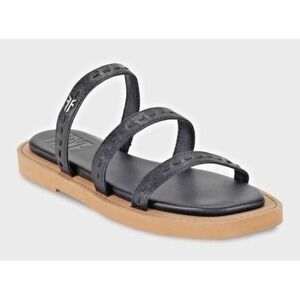 Frye Women Size 8.5M Strappy Slide Flat Sandals Leather Black